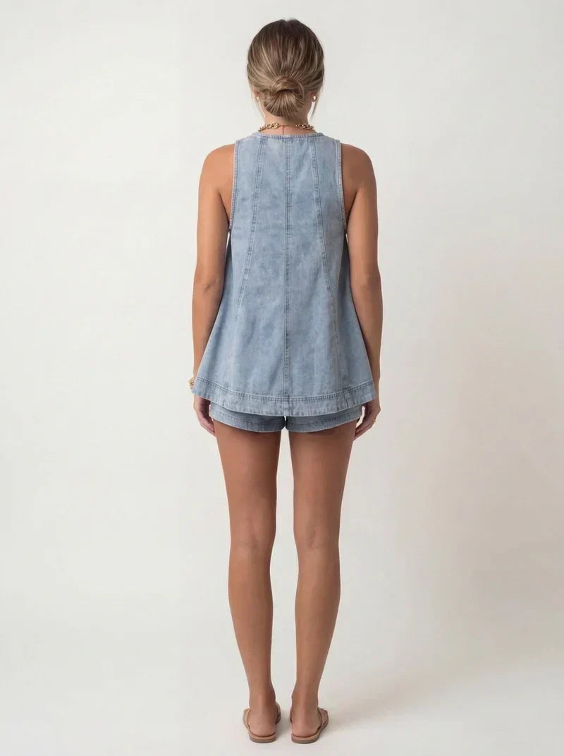 Denim Two Piece Set